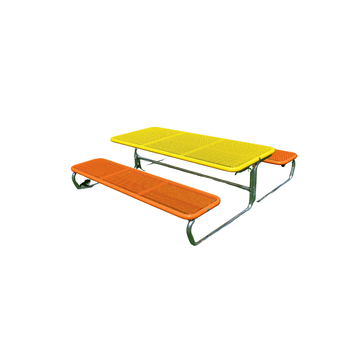 Parador Bambino sittegruppe i står med gult bord og orange seter.